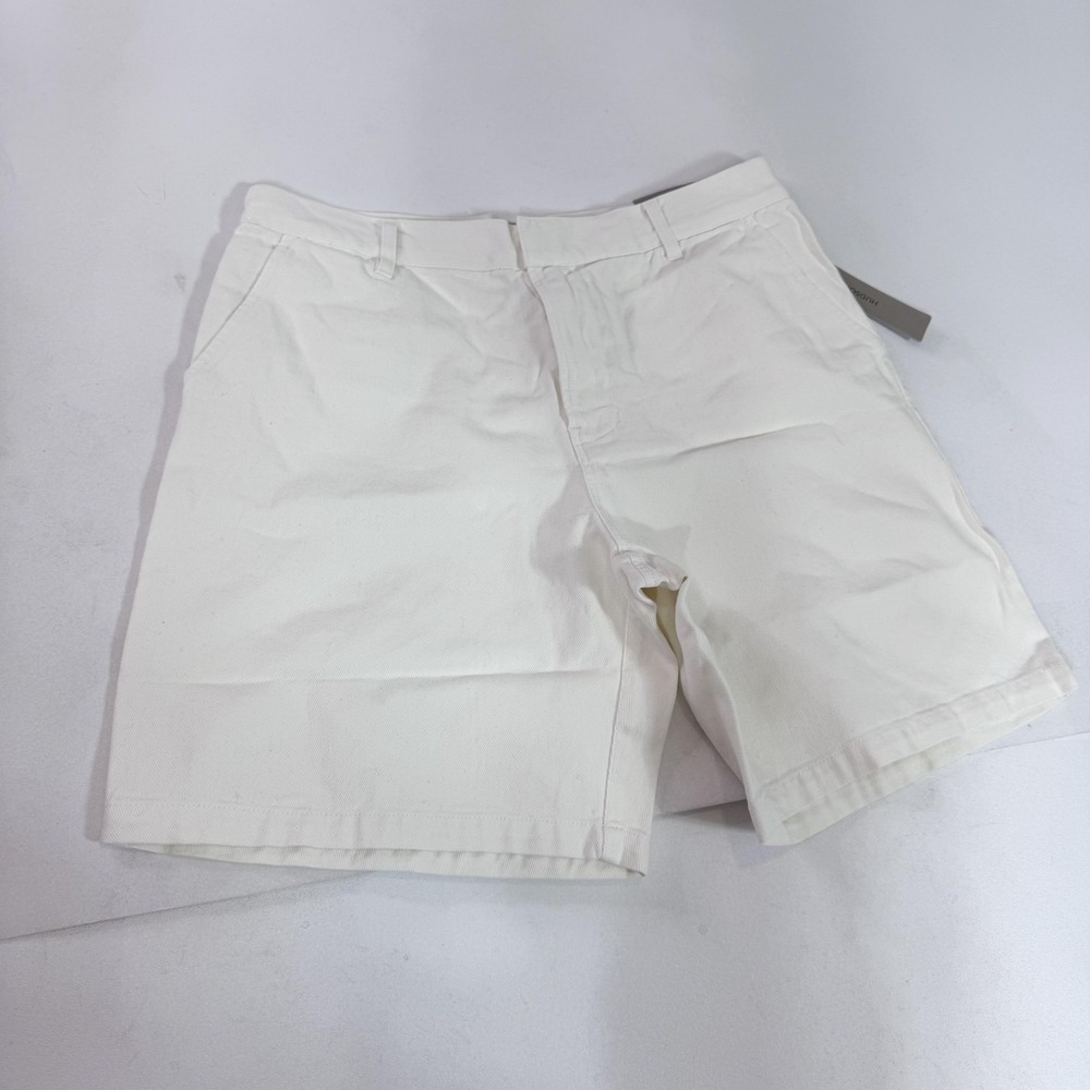 Hudson‎ Shorts Mens 33 White Denim Chino Birch Wood Flat Front Cotton Casual